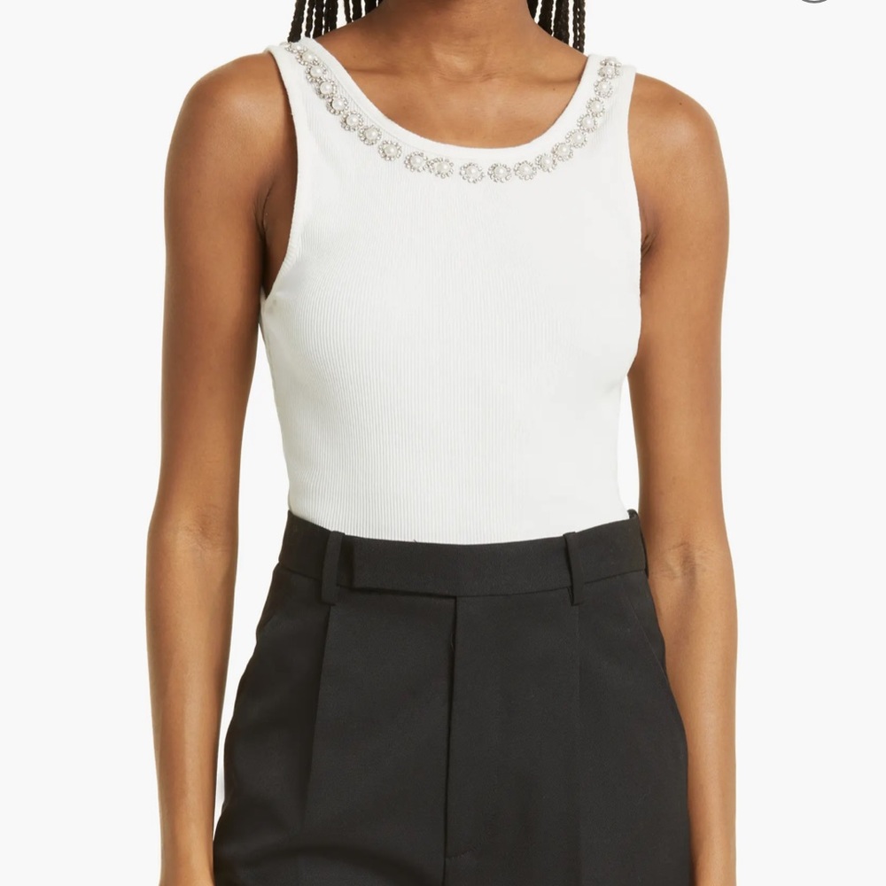 Alice + Olivia Kori Embellished Tank Top SIZE M